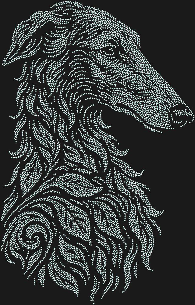 Трафарет Русская борзая — RHT_GREYHOUND1_SS6_CRYSTAL_AB_DMC