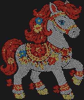 Рисунок из страз «Лошадка» — это вихрь из 3898 сверкающих искр, что рвутся навстречу мечте, воплощая грацию и свободу в каждом блике.