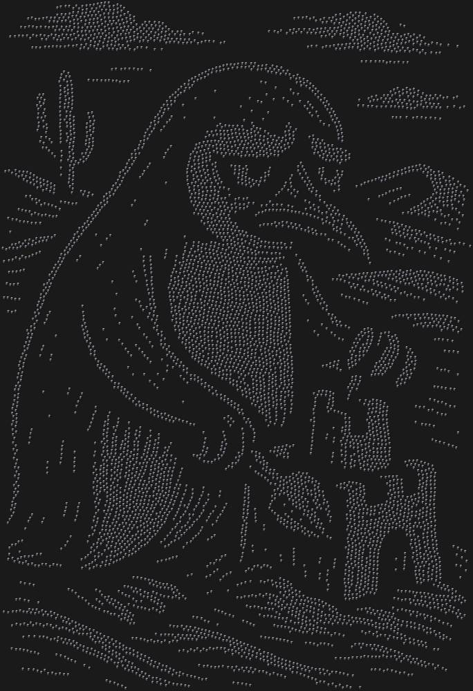 Трафарет A penguin in the desert — RHT_PENGUIN2_SS6_JET_BLACK
