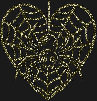 Трафарет из страз «Паук» с 5864 сияющими искорками оживляет мистический танец природы, сплетая в воздухе мерцающее сердце, полное тайны и нежности.