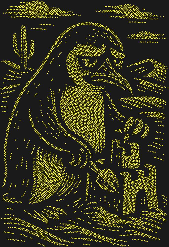 Трафарет A penguin in the desert — RHT_PENGUIN2_SS10_OLIVE
