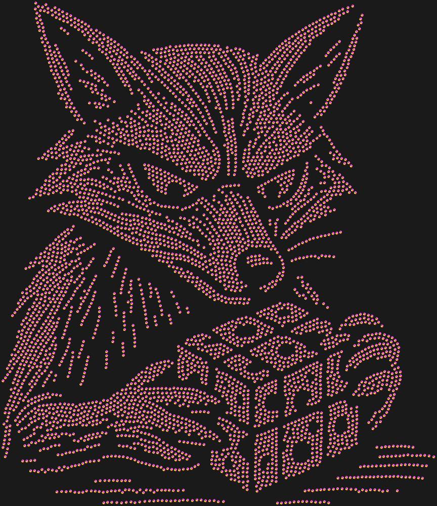 Трафарет Лиса, собирающая кубик рубика — RHT_FOXCUBE1_SS3_RAINBOW