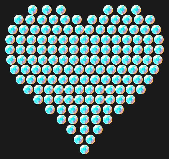 Трафарет Compact heart — RHT_HEART5_SS10_CRYSTAL_AB_DMC