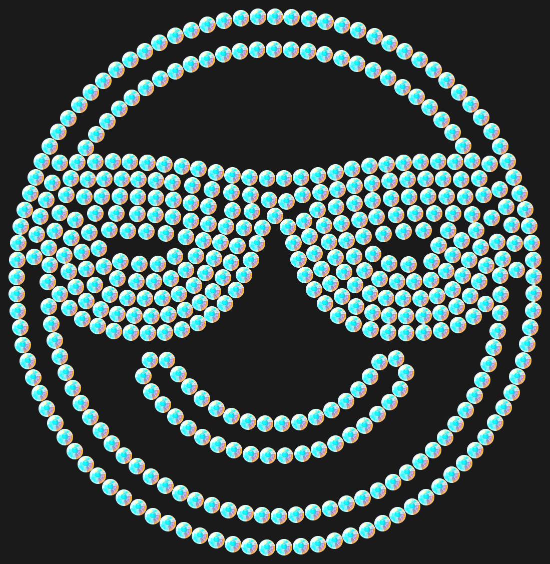 Трафарет Smiling face with sunglasses — SMILE3