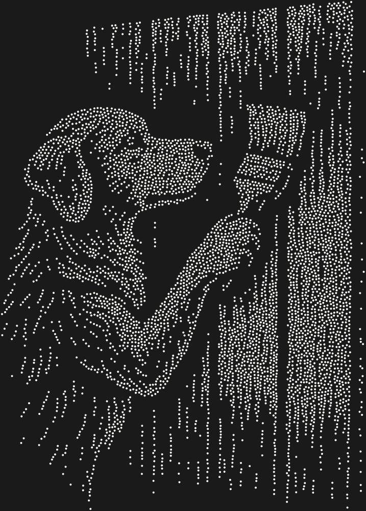 Трафарет The dog is painting the fence. — RHT_DOG7_SS12_CRYSTAL_AB