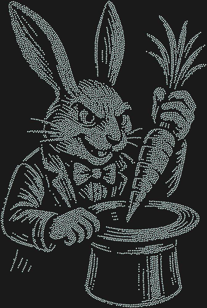 Трафарет Кролик-фокусник — RHT_RABBIT1_SS5_CRYSTAL_AB_DMC