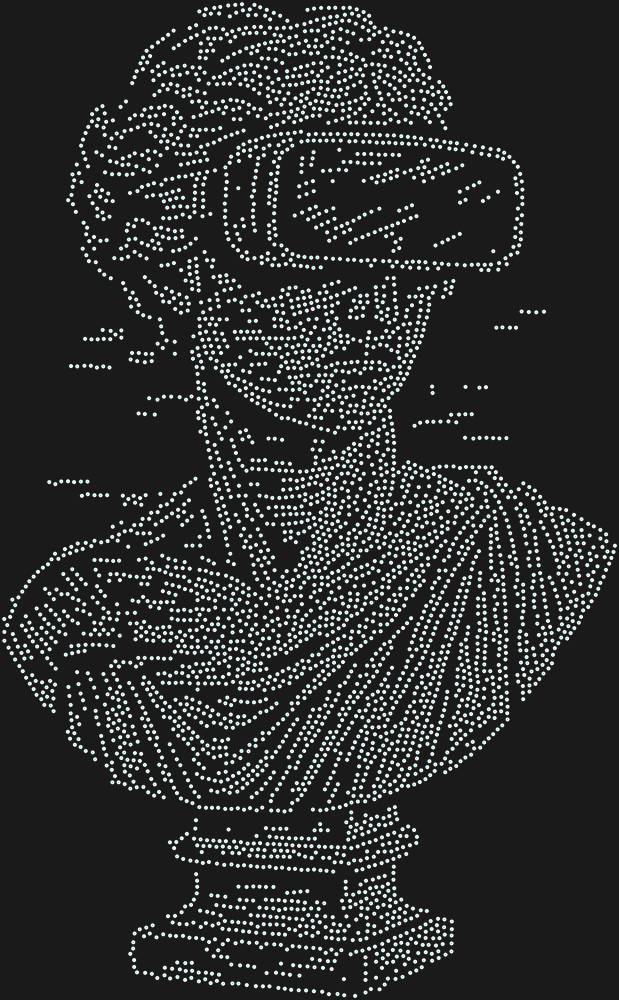 Трафарет Заглюченный Бюст — RHT_GLAZEDBUST1_SS6_CRYSTAL_AB_DMC