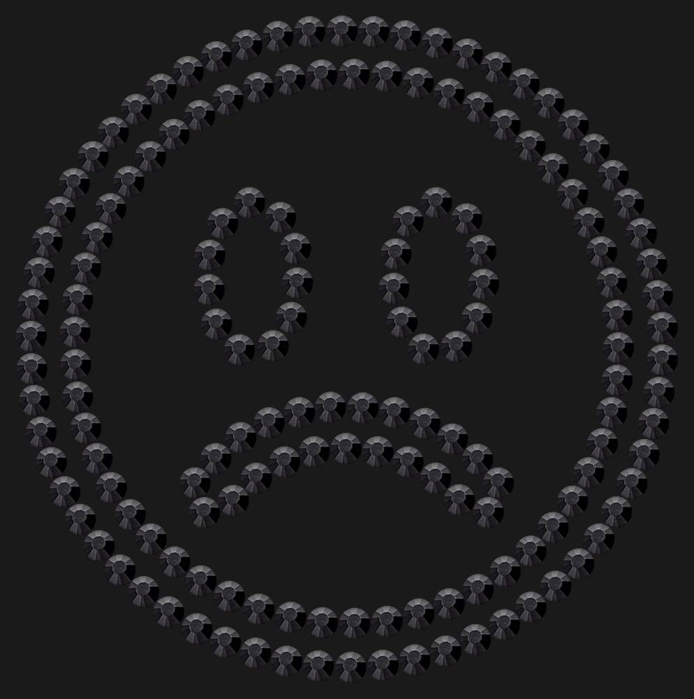 Трафарет Sad emoji — RHT_SMILE6_SS16_JET_BLACK