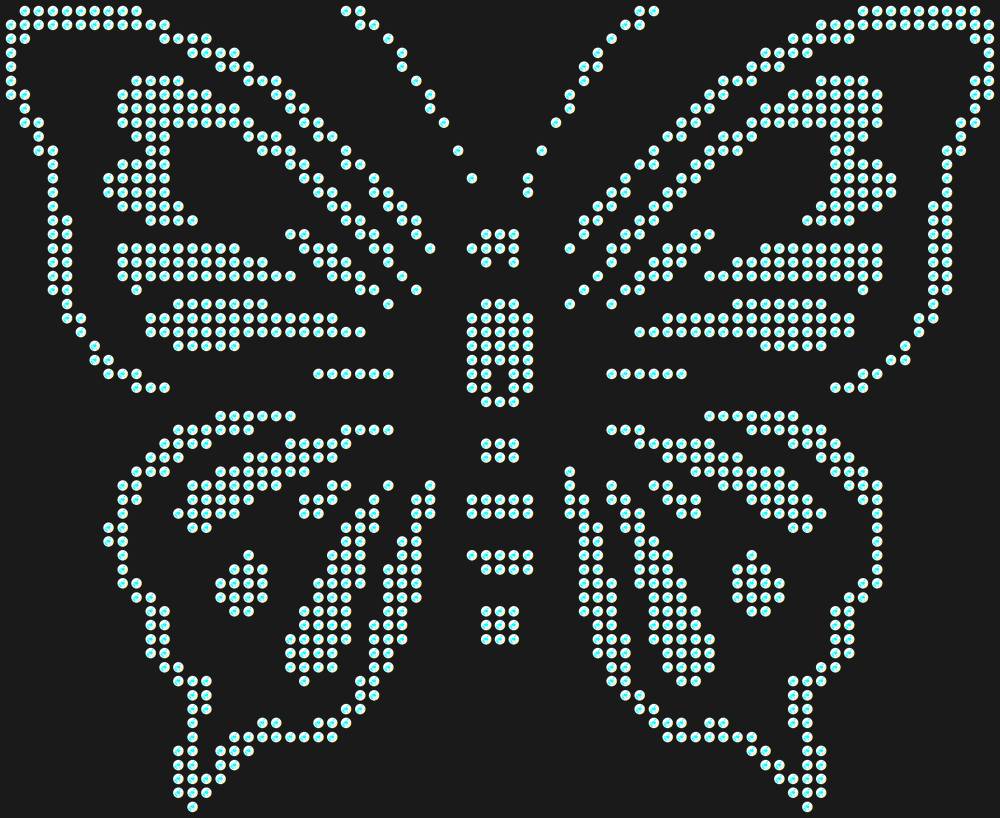 Трафарет Butterfly — RHT_BUTTERFLY2_SS6_CRYSTAL_AB_DMC