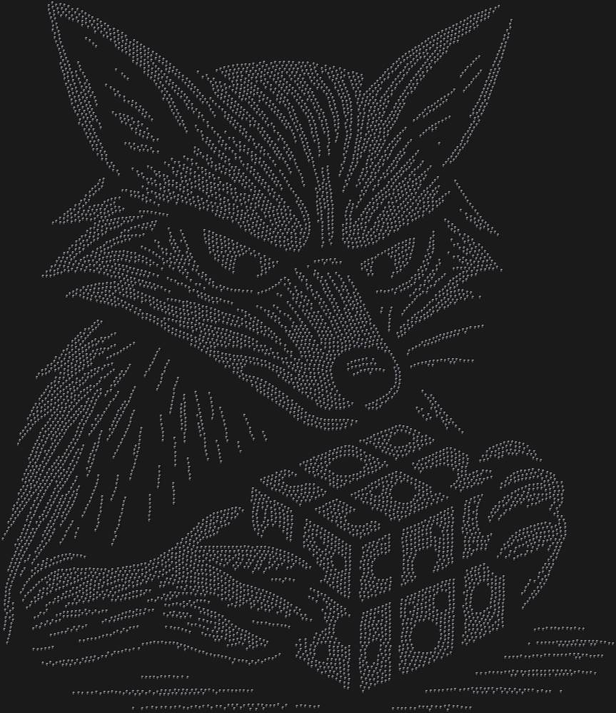 Трафарет Лиса, собирающая кубик рубика (высокое разрешение) — RHT_FOXCUBE2_SS20_JET_BLACK
