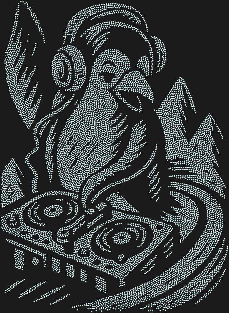 Трафарет Пингвин-диджей — RHT_PENGUINDJ1_SS20_CRYSTAL_AB_DMC