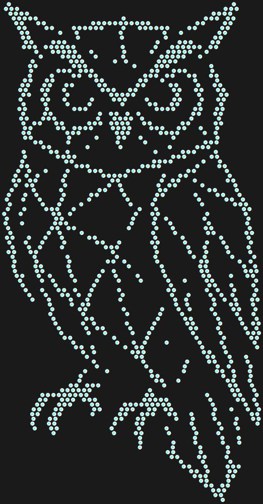 Трафарет Owl low-poly — RHT_OWL1_SS10_CRYSTAL_AB_DMC