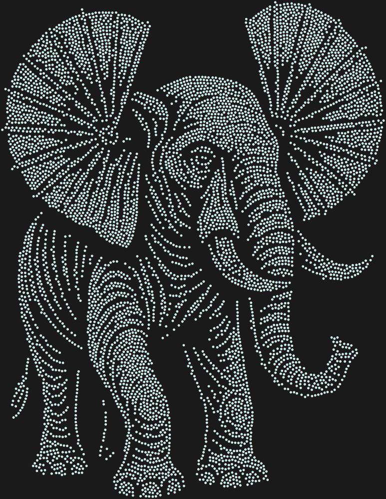 Трафарет Слон уши веером — RHT_ELEPHANT3_SS12_CRYSTAL_AB_DMC