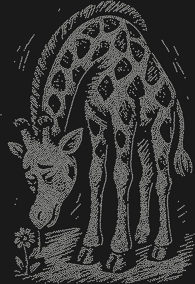 Трафарет Giraffe and a flower — RHT_GIRAFFE2_SS8_CRYSTAL_AB