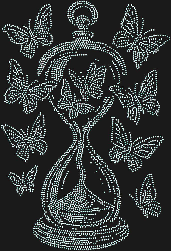 Трафарет Песочные часы с бабочками — RHT_HOURGLASS1_SS10_CRYSTAL_AB_DMC