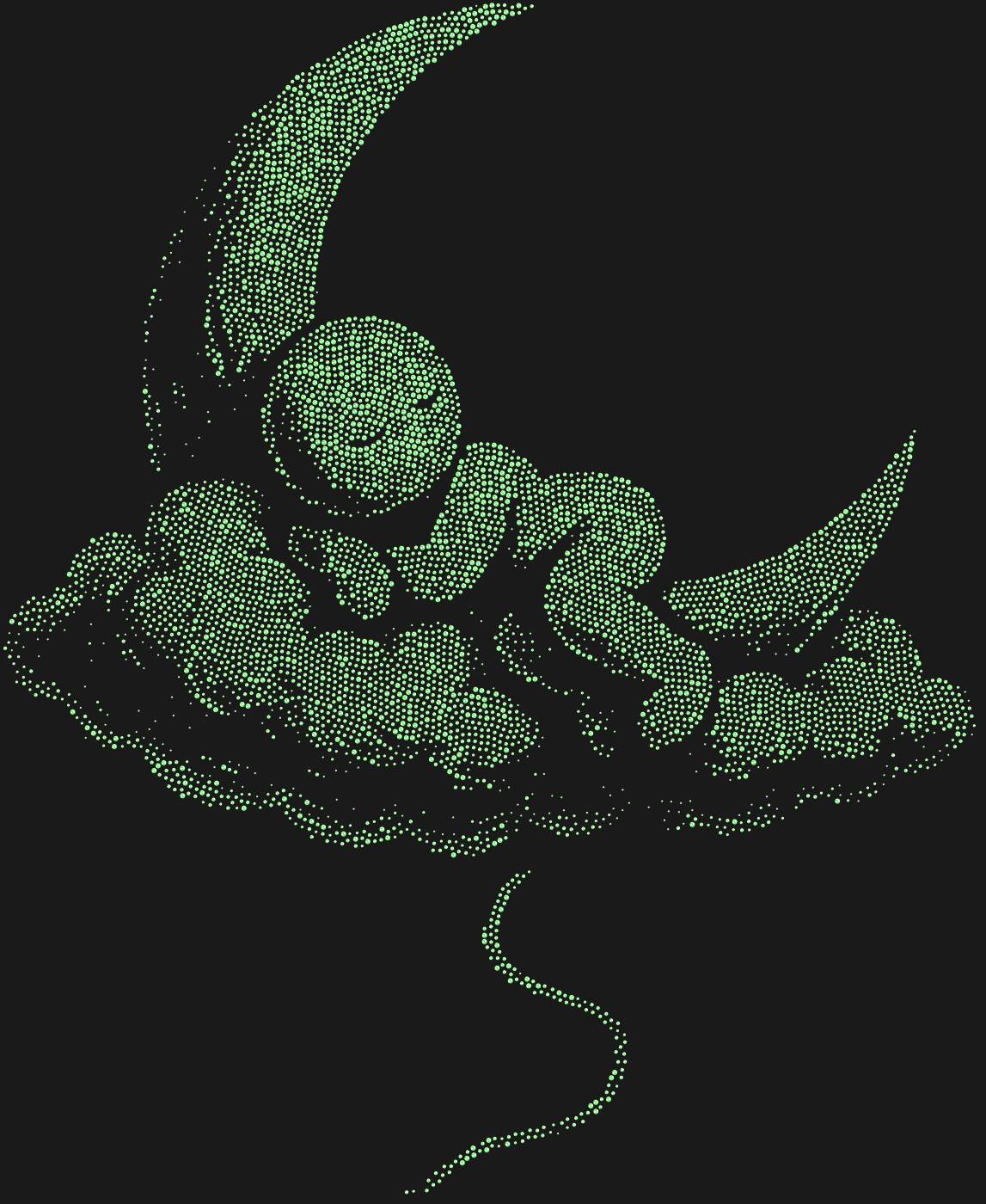 Трафарет Человечек, спящий на облаке — CLOUDMOON1