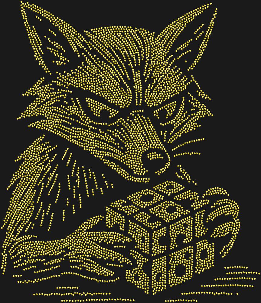 Трафарет A fox solving a Rubik's Cube — RHT_FOXCUBE1_SS10_GOLD
