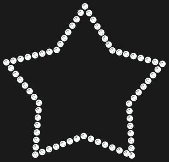 Rhinestone stencil "Star outline", 70 rhinestones — a concise element for creating restrained and elegant decorative details.