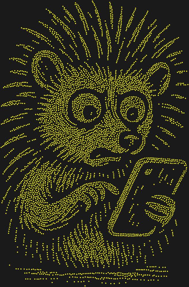 Трафарет Hedgehog with a smartphone — RHT_HEDGEHOG1_SS10_CITRINE
