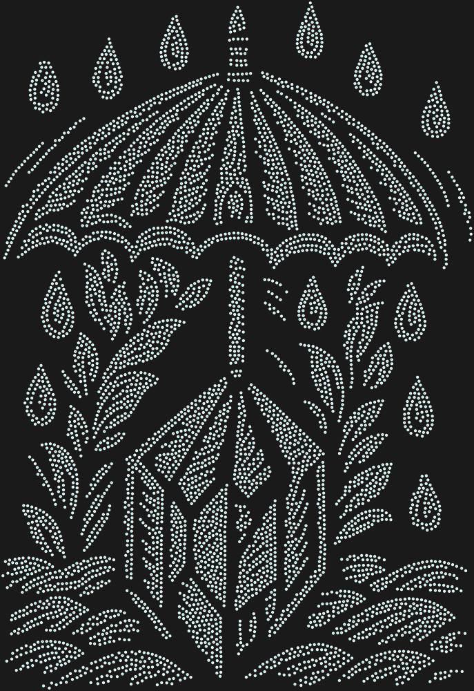 Трафарет An umbrella over the magical crystal — RHT_UMBRELLACRYSTAL1_SS20_CRYSTAL_AB_DMC