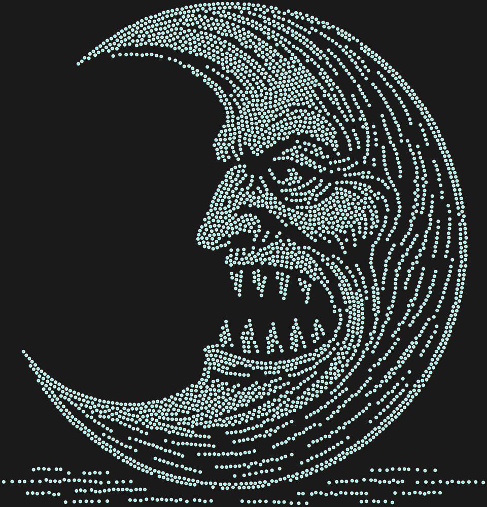 Трафарет Зубастая луна — RHT_MOON2_SS6_CRYSTAL_AB_DMC