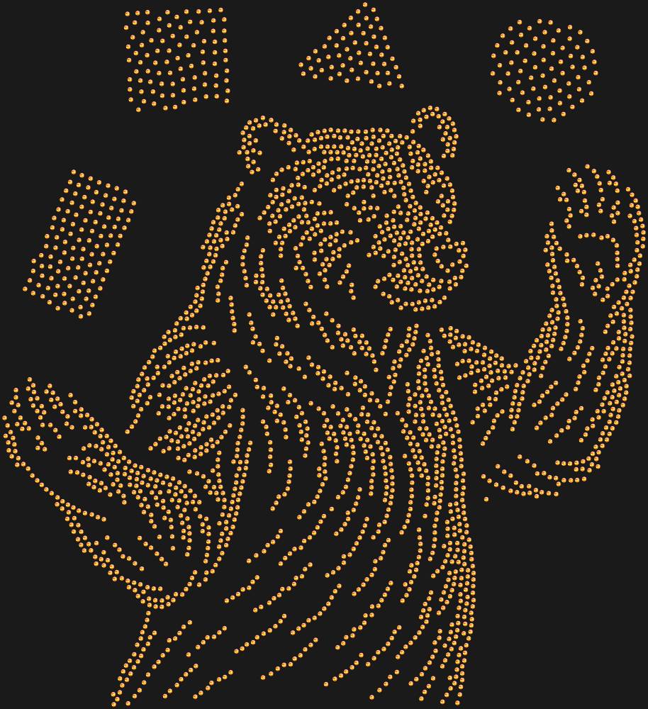 Трафарет Жонглирующий медведь — RHT_BEAR3_SS10_RED_VOLCANO