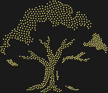 Stencil by numbers "Oak". 689 rhinestones. With its spreading crown and strong roots, the oak speaks of inner strength and resilience, reminding us that beauty is in the roots.