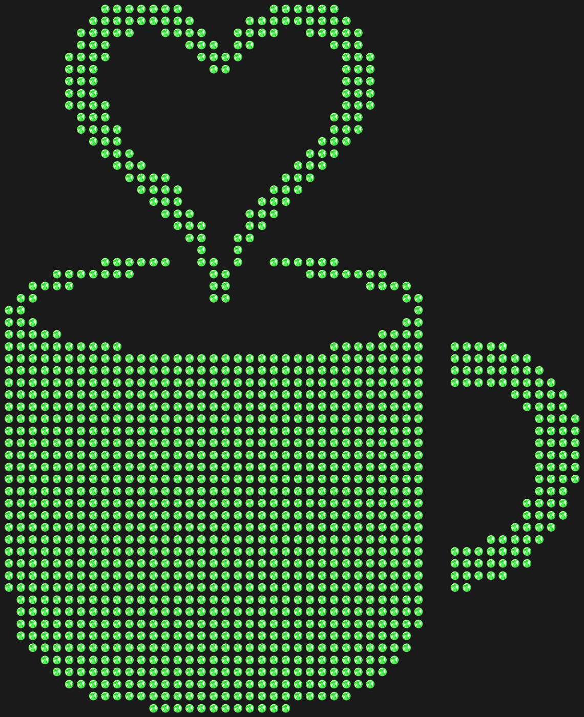 Трафарет Кружка с паром в форме сердечка — CUPHEART1