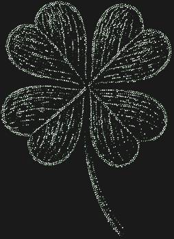 Трафарет из страз «Клевер четырехлистник», сияющий 3097 искрами, словно сотканный из лунного света, принесет удачу и неповторимый блеск вашим идеям.