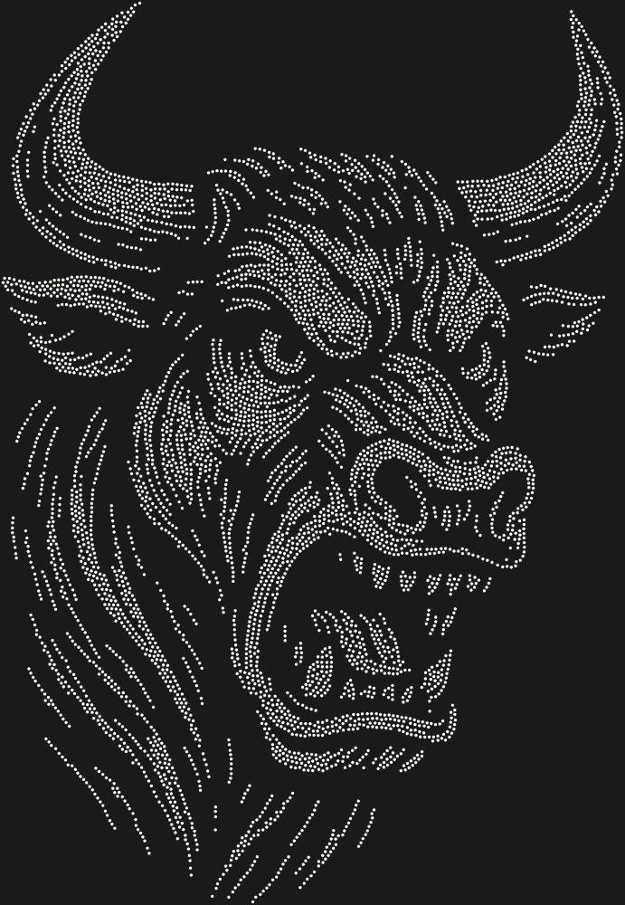 Трафарет Разъяренный бык (большое разрешение) — RHT_BULL3_SS20_CRYSTAL_AB
