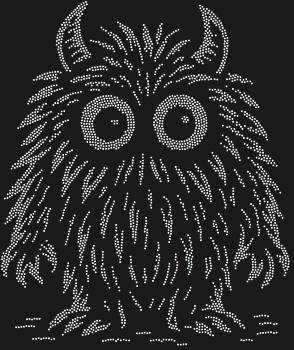 Шаблон из страз Лохматый мини-монстр, сверкающий 3385 огоньками, — это милая пушистая загадка, что похитит ваше сердце и добавит искрящегося волшебства в каждый ваш день.