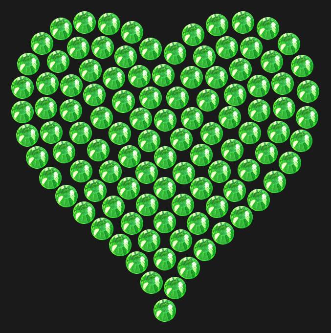 Трафарет Mini heart dense — RHT_HEART1_SS16_LT_PERIDOT