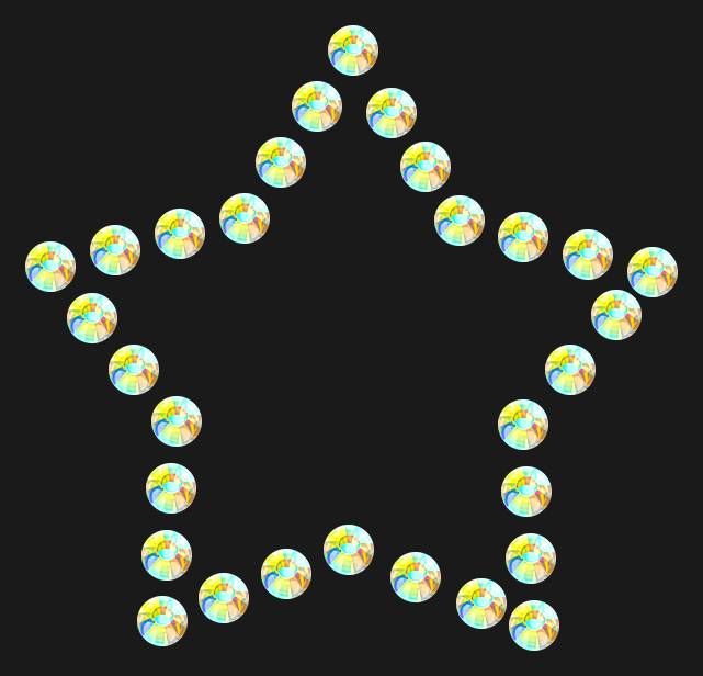 Трафарет Mini star contour — RHT_STAR4_SS16_CRYSTAL_AB