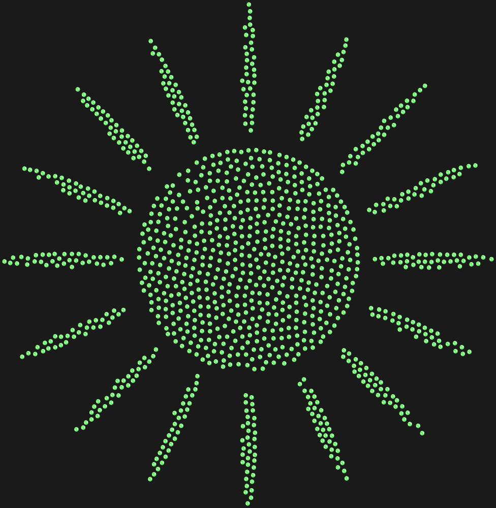Трафарет Sun with rays — RHT_SUN1_SS10_LT_PERIDOT