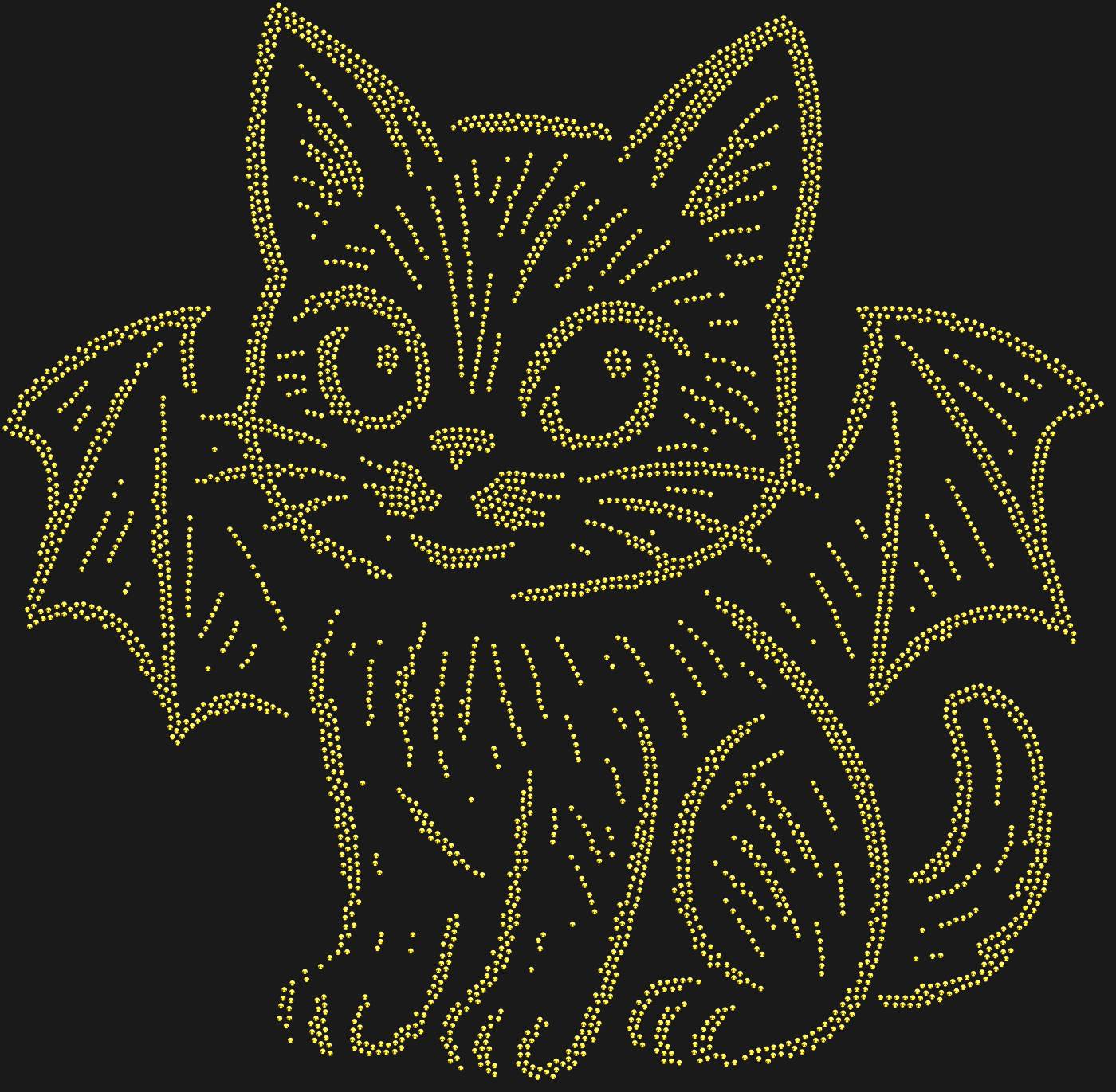 Трафарет Котенок в костюме летучей мыши — CATBAT1