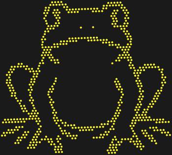 Rhinestone pattern "Frog". 657 rhinestones. Agile, funny, and a little magical — such a frog will easily turn an everyday item into something fabulous and memorable.