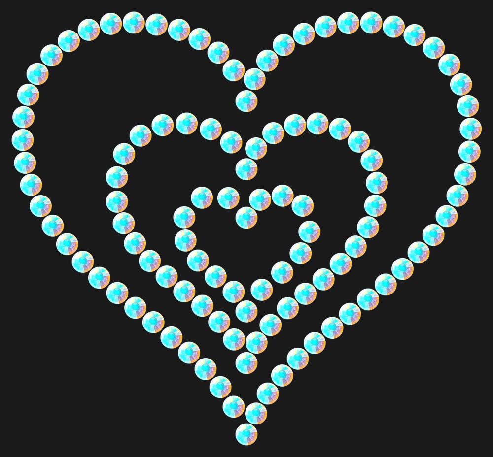 Трафарет Triple heart — RHT_HEART7_SS20_CRYSTAL_AB_DMC