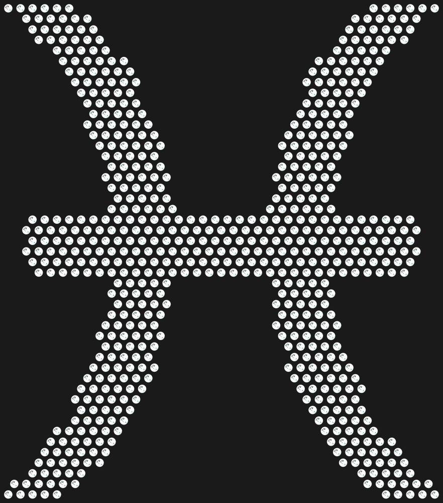 Трафарет Pisces zodiac sign — RHT_ZODIACPISCES1_SS12_CRYSTAL_CLEAR