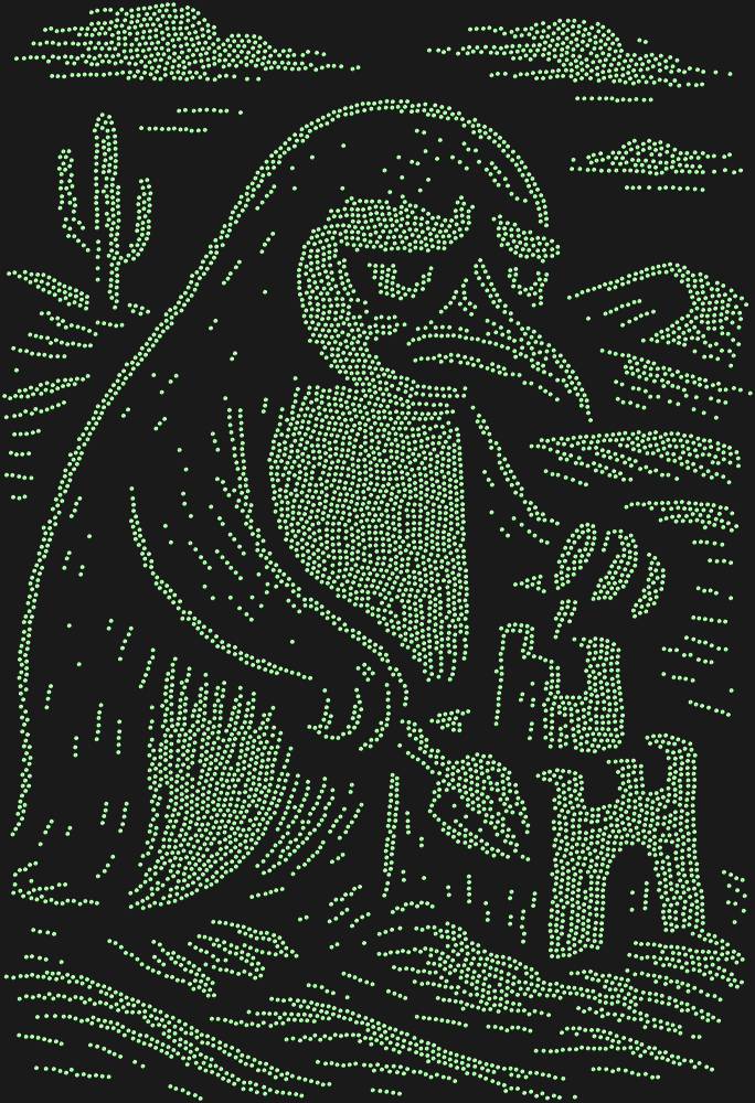 Трафарет Пингвин в пустыне — RHT_PENGUIN2_SS4_LT_PERIDOT