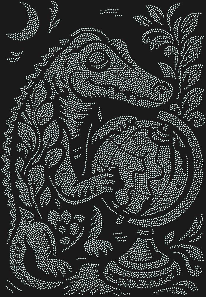 Трафарет Crocodile and the Old Globe — RHT_CROCODILEGLOBE1_SS3_CRYSTAL_AB_DMC