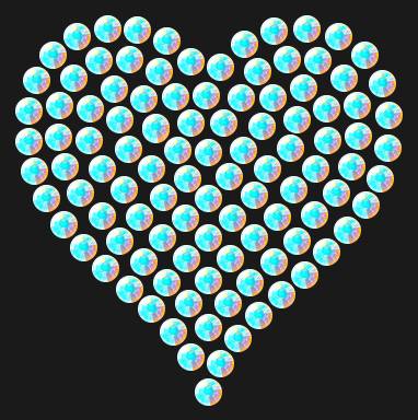 Трафарет Mini heart dense — RHT_HEART1_SS6_CRYSTAL_AB_DMC