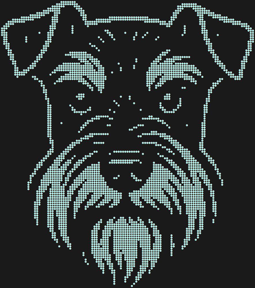 Трафарет Miniature Schnauzer — RHT_DOG1_SS20_CRYSTAL_AB_DMC