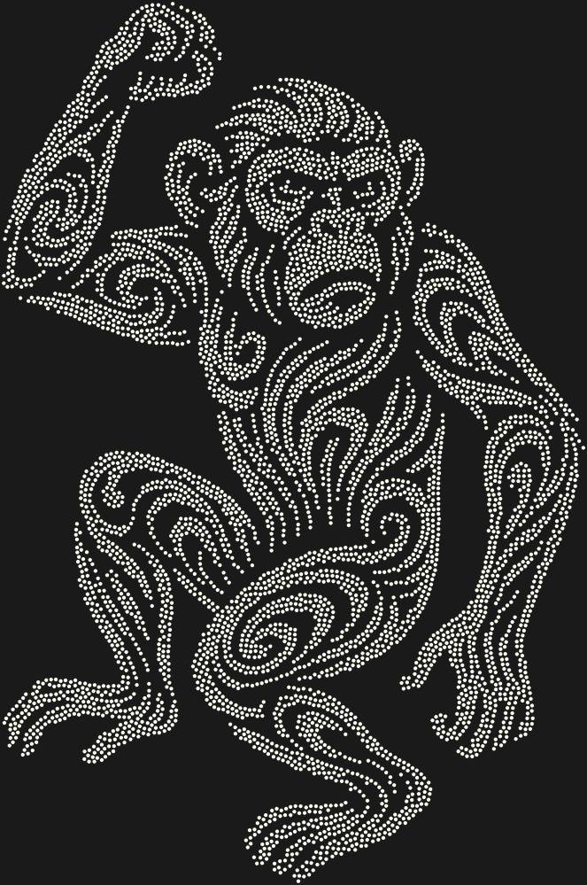 Трафарет Обезьяна — RHT_MONKEY1_SS10_CRYSTAL_AB