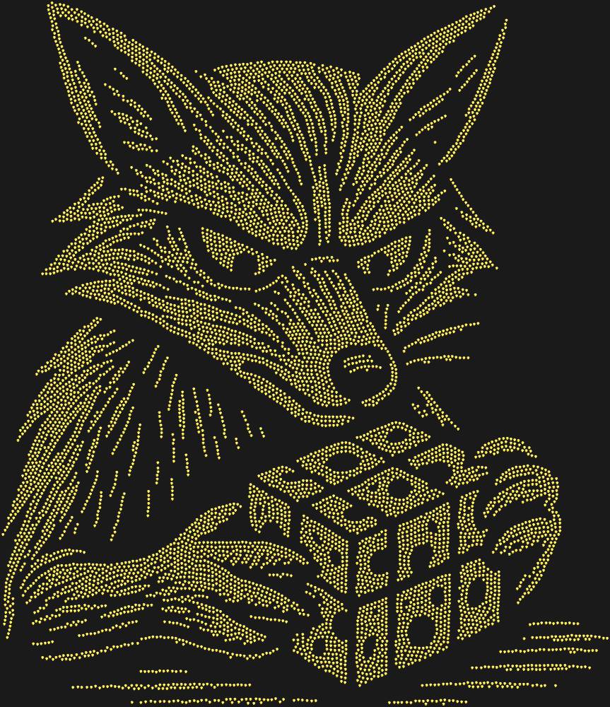Трафарет A fox solving a Rubik's Cube (high resolution) — RHT_FOXCUBE2_SS6_GOLD
