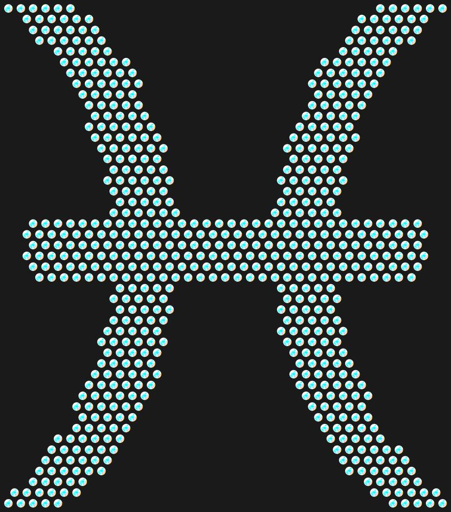 Трафарет Pisces zodiac sign — RHT_ZODIACPISCES1_SS12_CRYSTAL_AB_DMC