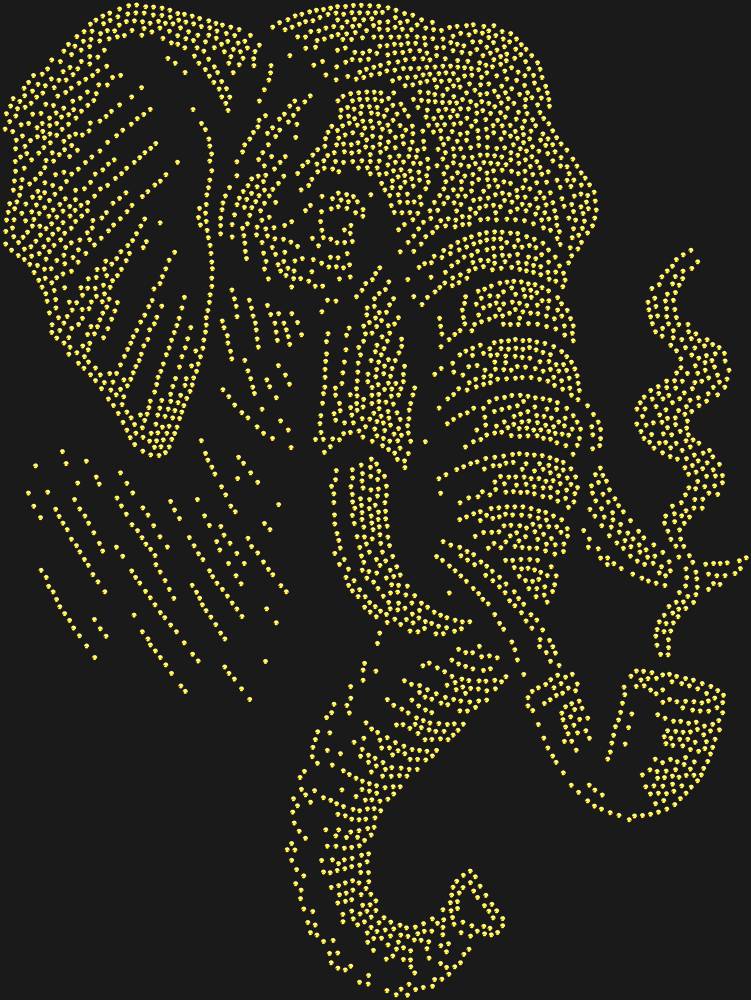 Трафарет Слон с трубкой — RHT_ELEPHANT2_SS10_GOLD