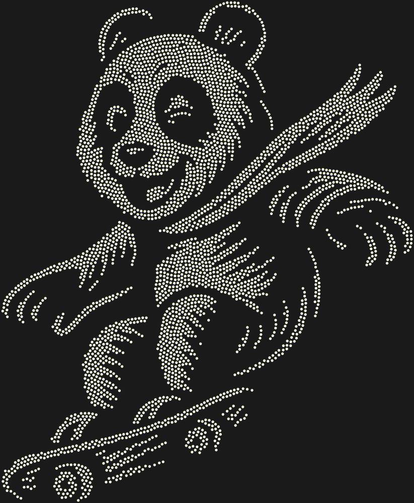Трафарет Panda on a skateboard — RHT_PANDASKATE1_SS10_CRYSTAL_AB