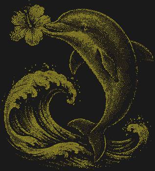 Рисунок из страз «Дельфин» — это 7679 искрящихся грёз, застывших в танце лазурной волны, несущих весть о безмятежном лете и нежности распустившегося цветка.