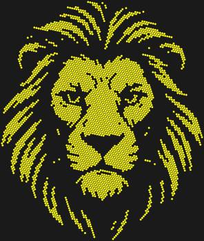 Rhinestone layout "Lion". 3375 rhinestones. A symbol of courage and royalty that will transform your belongings into a striking sign of strength and independence with the brilliant sparkle of a lion's mane.