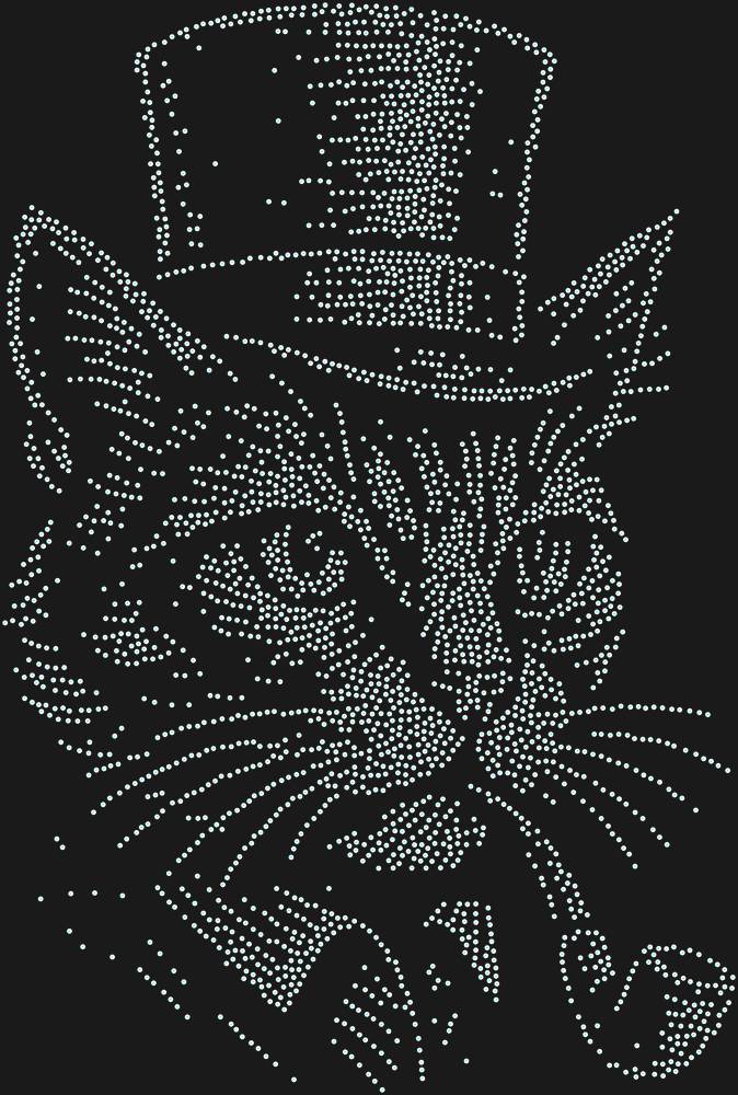 Трафарет Кот в шляпе — RHT_CAT2_SS16_CRYSTAL_AB_DMC